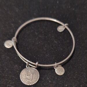 Alex and Ani Initial "G" expandable wire bangle bracelet in a Rafaelian silver